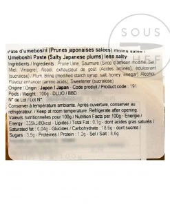 Japanese Ingredients Umeboshi Paste 100g Ingredients