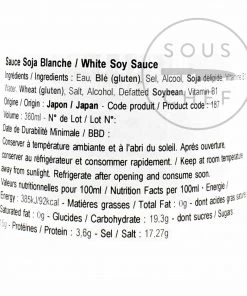 Ingredients Yamashin White Soy Sauce 360ml