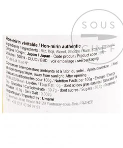 Ingredients Kankyo Shuzo Premium Hon Mirin 600ml