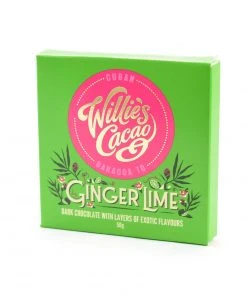 Ingredients Willie's Cacao Ginger Lime Dark Chocolate 50g