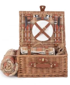 Willow Direct Tartan Picnic Hamper For 2 Autumn Red