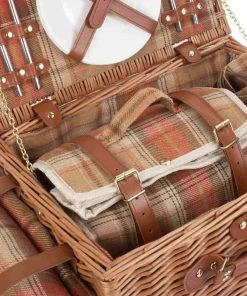 Willow Direct Tartan Picnic Hamper For 2 Autumn Red