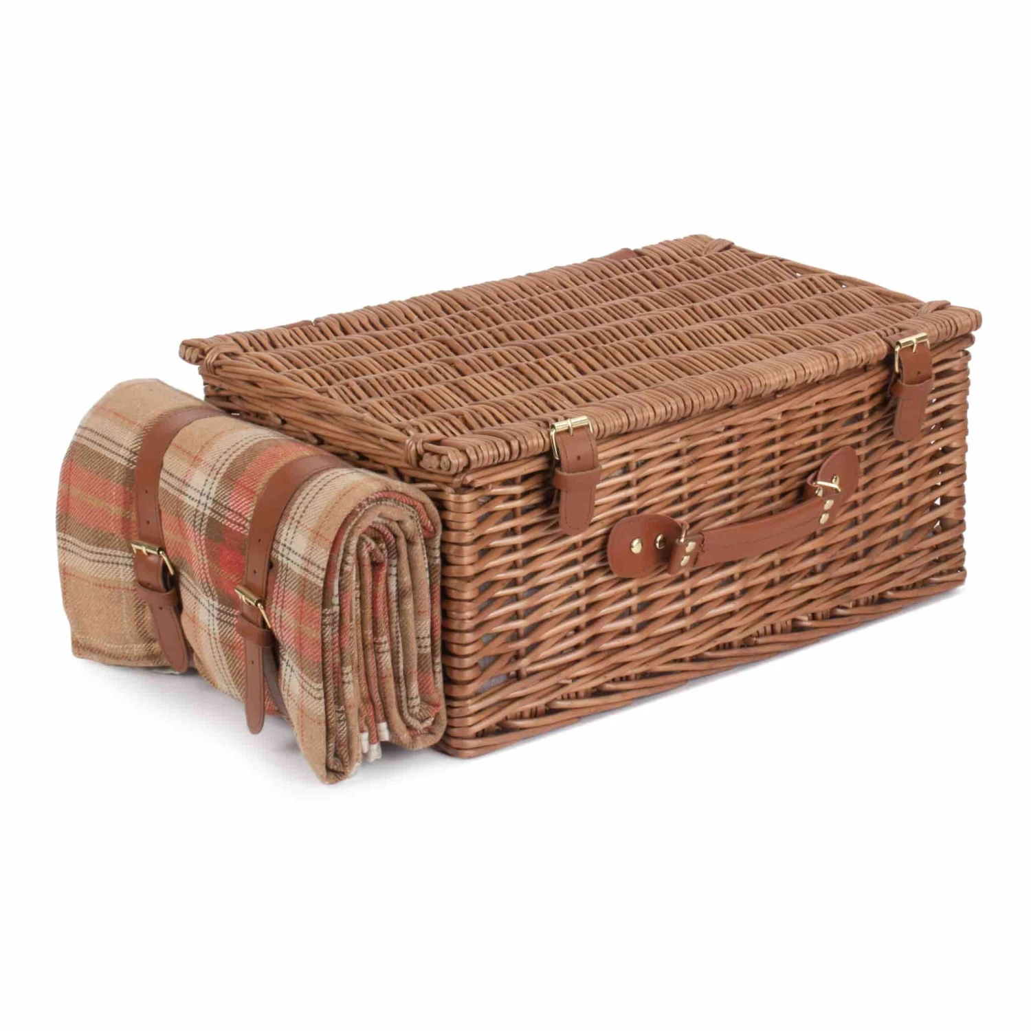 Willow Direct Tartan Picnic Hamper For 4 Autumn Red 5 Willow Direct Tartan Picnic Hamper For 4 Autumn Red