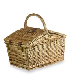 Willow Direct Tweed Double Lidded Picnic Hamper For 2 Green Tableware