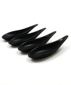 Kiji Stoneware & Ceramics Tableware White Porcelain Curved Canape Spoon X 12