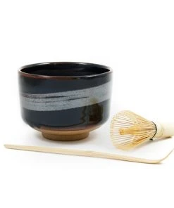 Kiji Stoneware & Ceramics Black Glaze Matcha Bowl Set Tableware