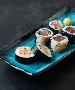 Kiji Stoneware & Ceramics Japanese Tableware Oblong Turquoise Platter