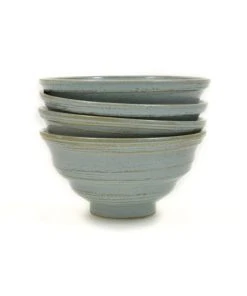 Kiji Stoneware & Ceramics Tableware Blue-Grey Glaze Noodle Bowl 20cm Dia X 10cm