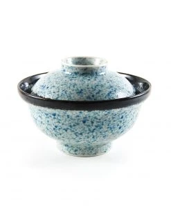Kiji Stoneware & Ceramics Blue Wave Covered Bowl