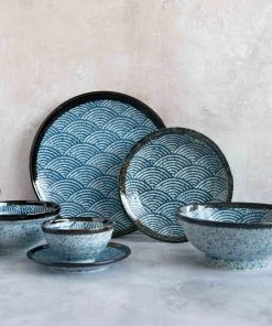 Kiji Stoneware & Ceramics Blue Wave Ramen Bowl Tableware 9 Kiji Stoneware & Ceramics Blue Wave Ramen Bowl Tableware