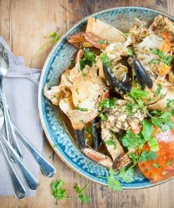 Kiji Stoneware & Ceramics Tableware Chouseki Blue Gold Plate 28.5cm Dia X 3.5cm