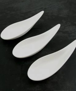 Kiji Stoneware & Ceramics Tableware White Porcelain Curved Canape Spoon X 12