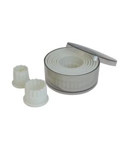 De Buyer Box Of 9 Fluted Round Pastry Cutters Cookware