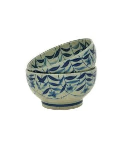 Kiji Stoneware & Ceramics Kikyo Flower Ramen Bowl 17cm Dia X 9cm Tableware