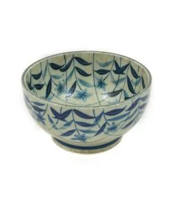 Kiji Stoneware & Ceramics Kikyo Flower Ramen Bowl 17cm Dia X 9cm Tableware