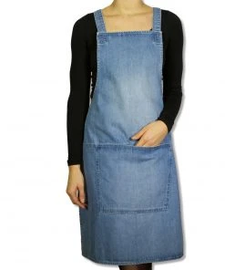Cookware Dutchdeluxes Denim Suspender Apron In Blue