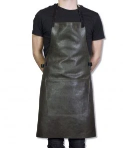 Cookware Dutchdeluxes Leather BBQ Apron In Vintage Grey