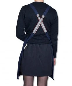 Dutchdeluxes Canvas Suspender Apron In Dark Blue