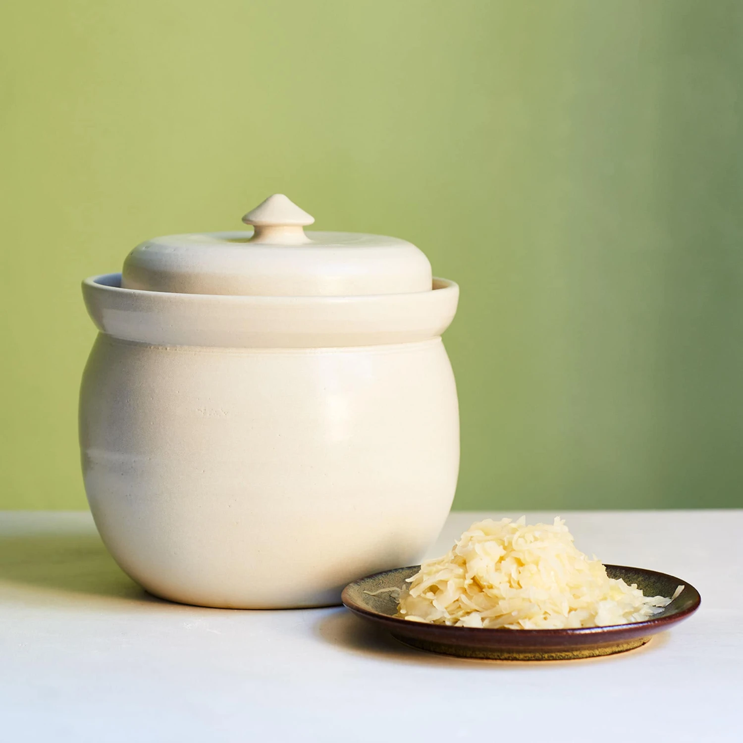 Sauerkraut Pots Handmade Stoneware Fermenting Crock In White 2 Litre 5 Sauerkraut Pots Handmade Stoneware Fermenting Crock In White 2 Litre