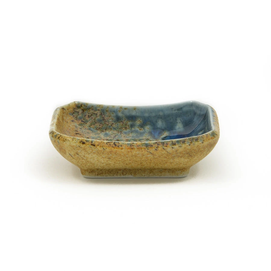 Kiji Stoneware & Ceramics Chouseki Blue Gold Sauce Dish 9cm X 6.5cm X 2.5cm High 3 Kiji Stoneware & Ceramics Chouseki Blue Gold Sauce Dish 9cm X 6.5cm X 2.5cm High