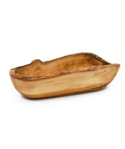 Naturally Med Olive Wood Rustic Serving Bowl 27cm Tableware