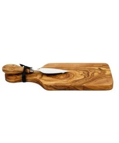 Naturally Med Tableware Olive Wood Cheese Board Set