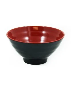 R&B Melamine Red & Black Rice & Soup Bowl Tableware