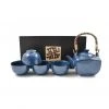 Kiji Stoneware & Ceramics Tableware Rich Blue Japanese Tea Set For Four