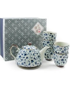 Kiji Stoneware & Ceramics Tableware Shizen Blue Japanese Teapot & Teacup Set