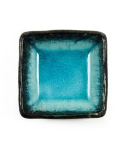 Kiji Stoneware & Ceramics Square Turquoise Dipping Bowl 7cm Tableware