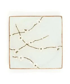 Kiji Stoneware & Ceramics Sakura Blossom Square Plate