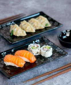 Kiji Stoneware & Ceramics Kuro Hana Sushi Serving Set 10 Kiji Stoneware & Ceramics Kuro Hana Sushi Serving Set
