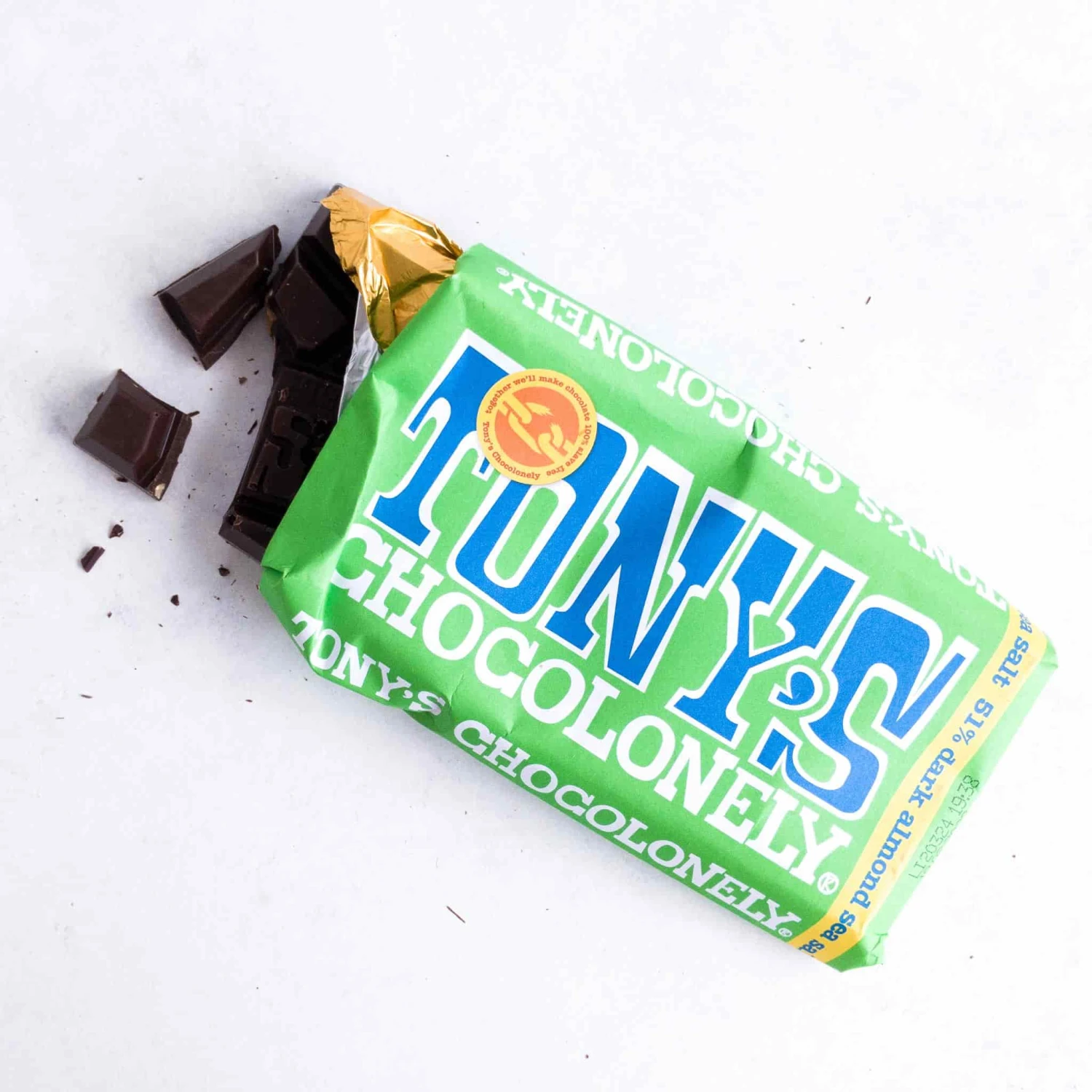 Tony's Chocolonely Dark Chocolate Almonds & Sea Salt 180g Ingredients 4 Tony's Chocolonely Dark Chocolate Almonds & Sea Salt 180g Ingredients