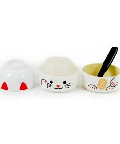 Hakoya Tableware White Manekineko Bento Box 640ml